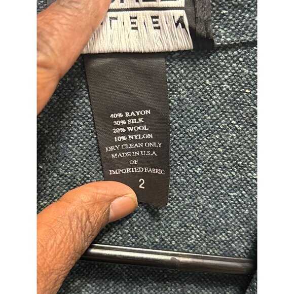 Eileen Fisher Womens Blazer Size 2 Gray Rayon Silk Wool Blend - Picture 5 of 10